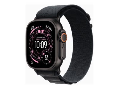 Apple Watch Ultra 3 GPS + Cellular 49mm Black Titanium Case with Black Alpine Loop - Large, Apple
