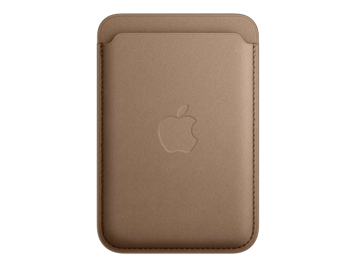 iPhone FineWoven Wallet with MagSafe, Wallet case, Apple, iPhone 15 Pro, iPhone 15 Pro Max, iPhone 15, iPhone 15 Plus, iPhone 14 Pro, iPhone 14 Pro Max, iPhone 14, iPhone 14 Plus, iPhone 13 Pro, iPhone 13 Pro Max, iPhone 13 mini, iPhone 13, iPhone 12 Pro, iPhone 12 Pro Max, iPhone 12 mini, iPhone 12, Durable Microtwill, Taupe, The wallet features strong built-in magnets that allow it to effortlessly snap into place on the back of your iPhone.