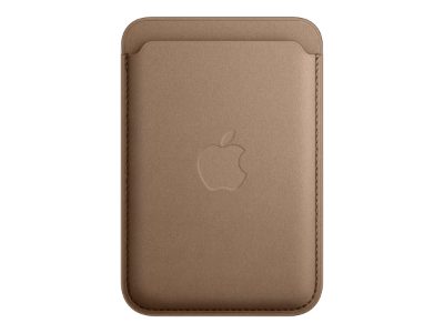 iPhone FineWoven Wallet with MagSafe, Wallet case, Apple, iPhone 15 Pro, iPhone 15 Pro Max, iPhone 15, iPhone 15 Plus, iPhone 14 Pro, iPhone 14 Pro Max, iPhone 14, iPhone 14 Plus, iPhone 13 Pro, iPhone 13 Pro Max, iPhone 13 mini, iPhone 13, iPhone 12 Pro, iPhone 12 Pro Max, iPhone 12 mini, iPhone 12, Durable Microtwill, Taupe, The wallet features strong built-in magnets that allow it to effortlessly snap into place on the back of your iPhone.