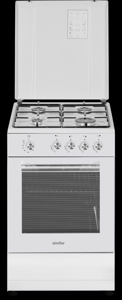 Cooker, 4401SGRBB, Hob type Gas, Oven type Gas, White, Width 50 cm, Depth 55 cm, 49 L
