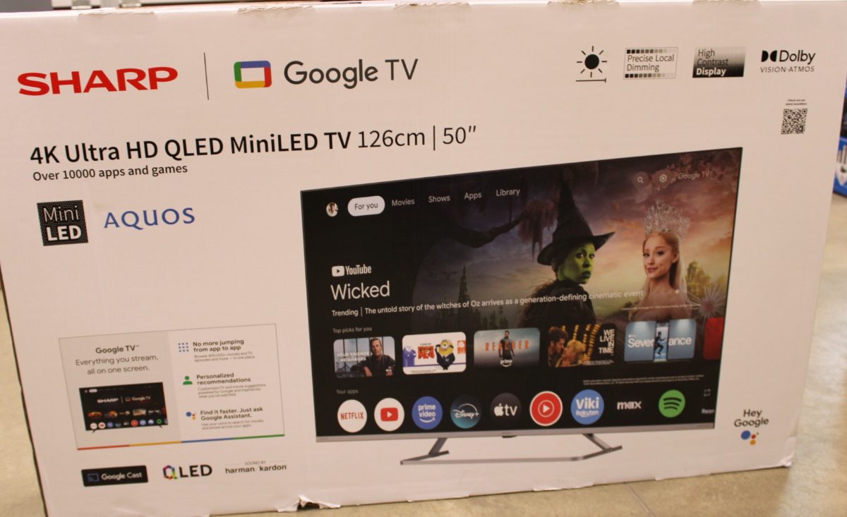Sharp 50JP7265E 50" (126cm) 4K Ultra HD QLED MiniLED Google TV, SALE OUT. Sharp 4K QLED MiniLED TV, 50JP7265E, 50, Smart TV, Google TV, UHD, Silver