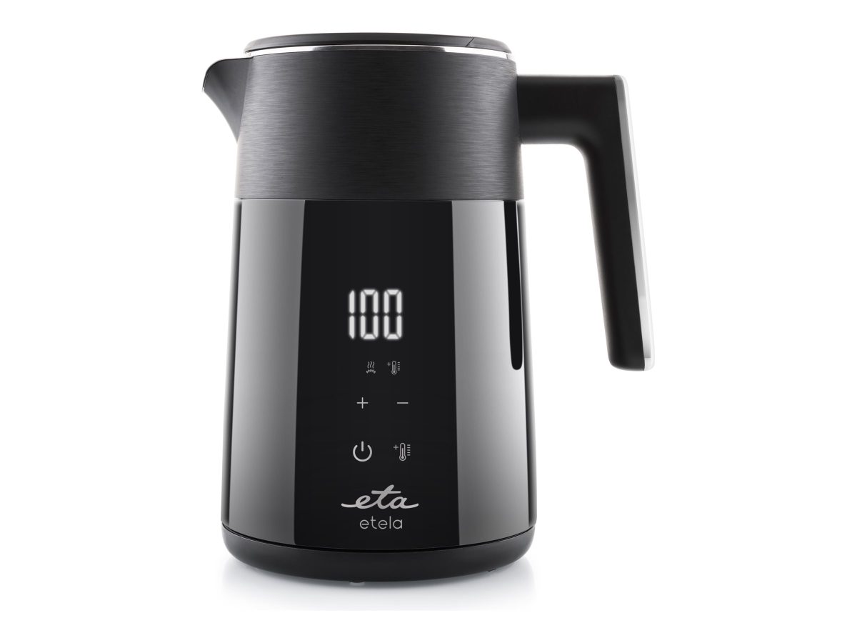 Kettle, ETA Etela 9596 90000, ETA 2200 W, Electric, 1.5 L, Stainless steel, 360° rotational base, Black