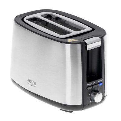 Toaster, AD 3214, Power 750 W, Number of slots 2, Housing material Stainless steel, Silver