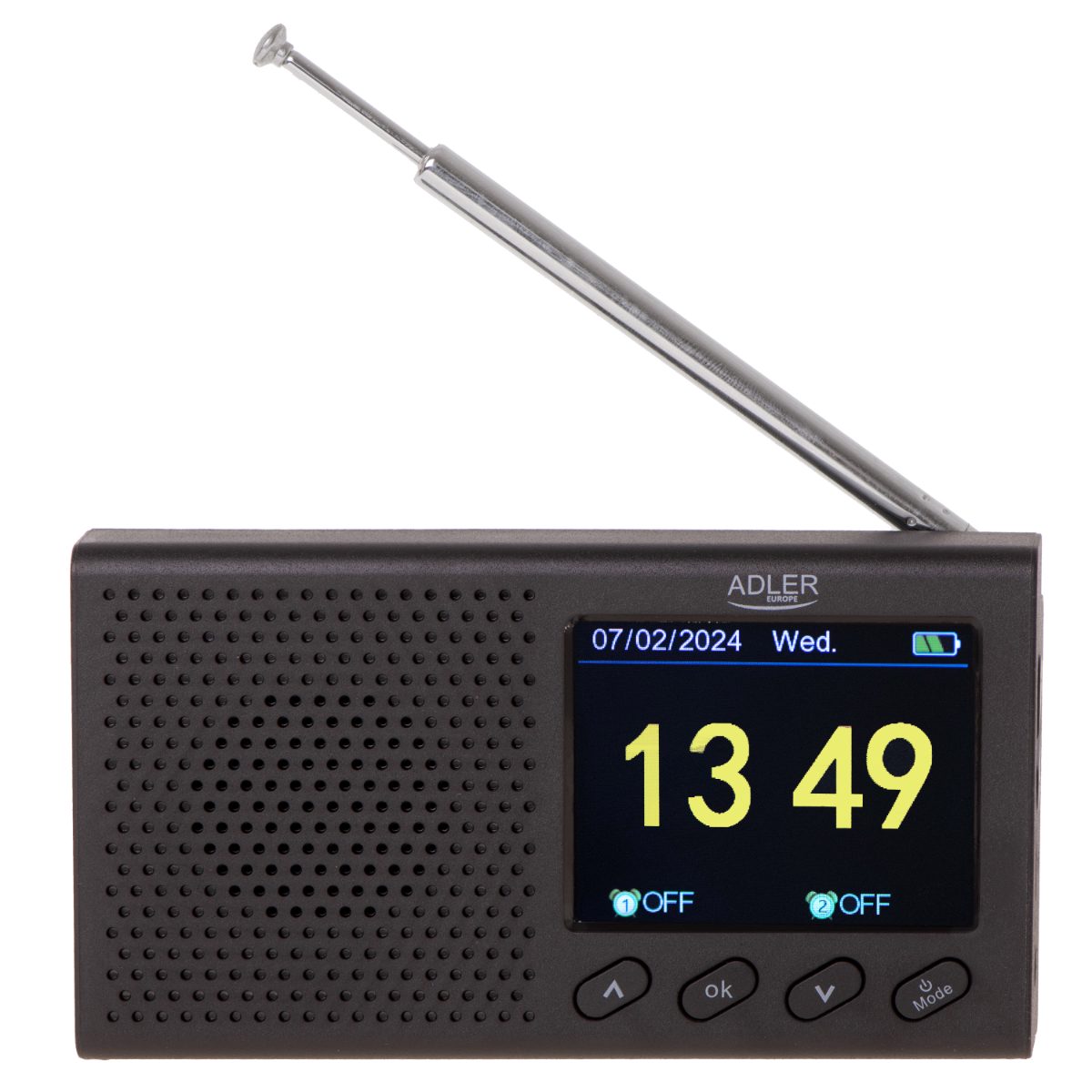 FM Travel Radio, AD 1198, Alarm function, Black