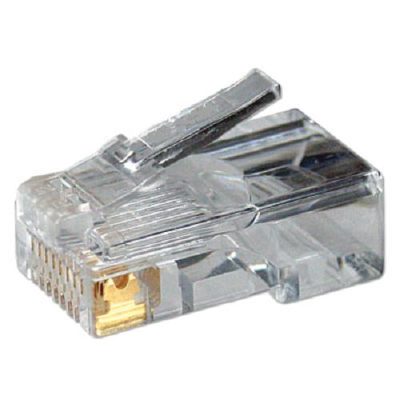 MP0002, CAT5e Modular PlugSuitable for 8P8C Round CablePlug unshieldedGold-plated contacts, Transparent