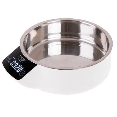 Kitchen scale with a bowl, AD 3166, Maximum weight (capacity) 5 kg, Graduation 1 g, Display type LCD, White