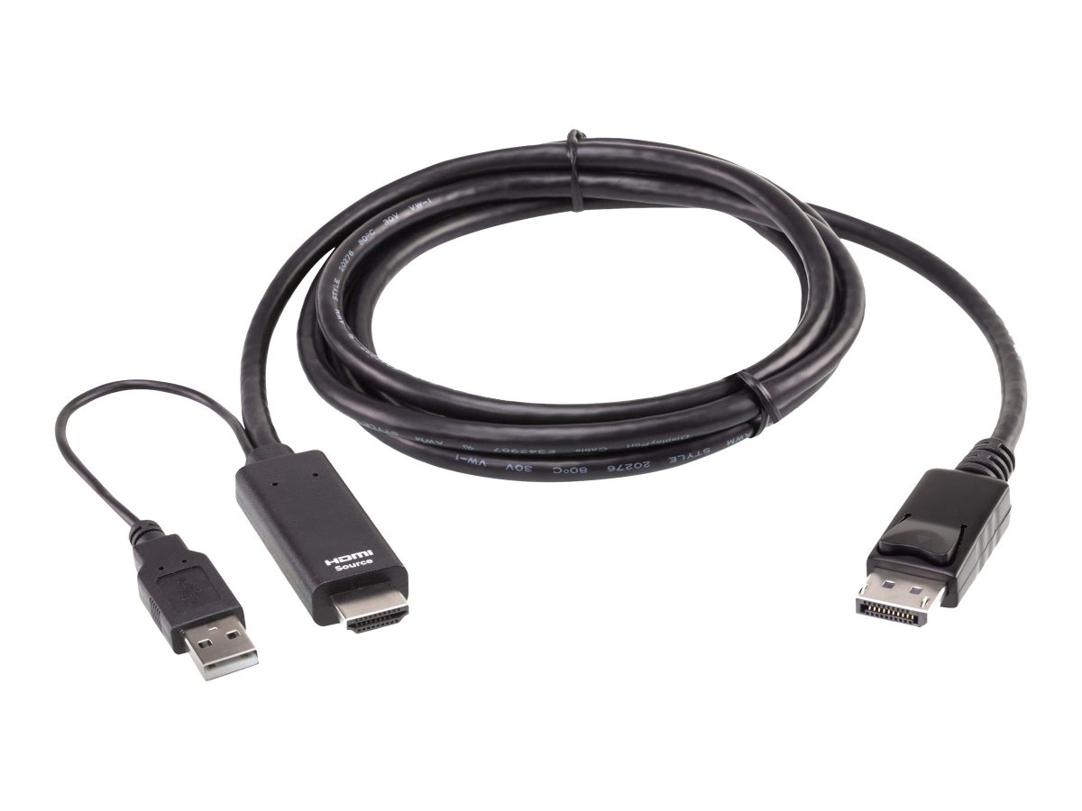 Aten 2L-7D02HDP True 4K 1.8M HDMI to DisplayPort Cable, Aten, True 4K 1.8M HDMI to DisplayPort Cable, 2L-7D02HDP