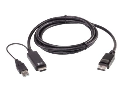 Aten 2L-7D02HDP True 4K 1.8M HDMI to DisplayPort Cable, Aten, True 4K 1.8M HDMI to DisplayPort Cable, 2L-7D02HDP