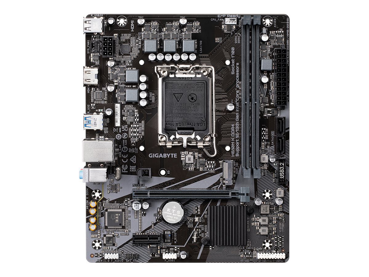 H610M K DDR4 1.0 M/B, Processor family Intel, Processor socket  LGA1700, DDR4 DIMM, Memory slots 2, Supported hard disk drive interfaces 	SATA, M.2, Number of SATA connectors 2, Chipset Intel H610 Express, Micro ATX