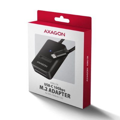 AXAGON USB-C 10Gbps adapter for fast connection of M.2 NVMe and SATA SSD, USB-C cable 10 cm, ADM2-CM