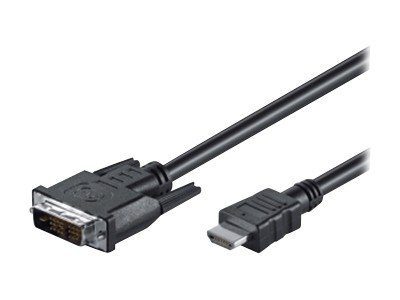 DVI-D/HDMI cable, nickel plated, 50580, DVI-D male Single-Link (18+1 pin), HDMI male (type A), 2 m