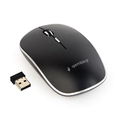 Silent Wireless Optical Mouse, MUSW-4BS-01, Optical mouse, USB, Black