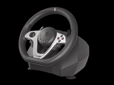 Driving Wheel, Seaborg 400, Silver/Black, Game racing wheel