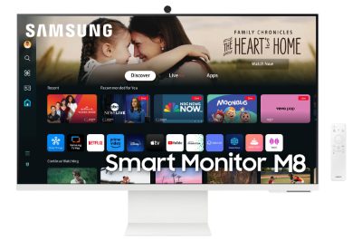 LCD Monitor, SAMSUNG, 32", Smart, Panel VA, 3840x2160, 16:9, 60 Hz, 4 ms, Swivel, Pivot, Height adjustable, Tilt, Colour White, LS32DM801UUXDU