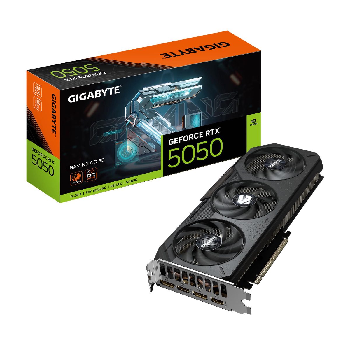 Gigabyte GeForce RTX 5050 GAMING OC 8G, NVIDIA, 8 GB, GeForce RTX 5050, GDDR6, HDMI ports quantity 2, PCI-E 5.0