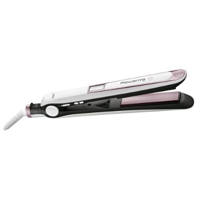 Rowenta Hair straightener, Premium Care SF7460F0, Ionic function, Display LED display, Temperature (max) 200 °C, Temperature (min) 130 °C, Number of heating levels 4, White/Pink