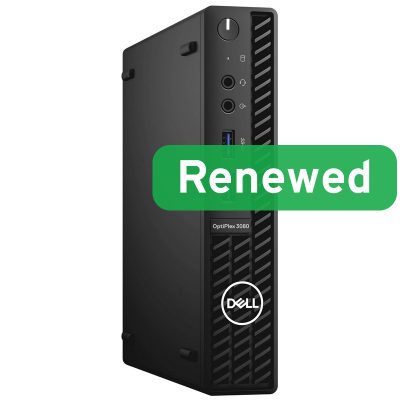 DELL Renewed Grade A, OptiPlex 3080 Micro, Intel Core i5, i5‑10500T, 8 GB, SSD, 256 GB, Intel UHD Graphics 630, Windows 11 Pro