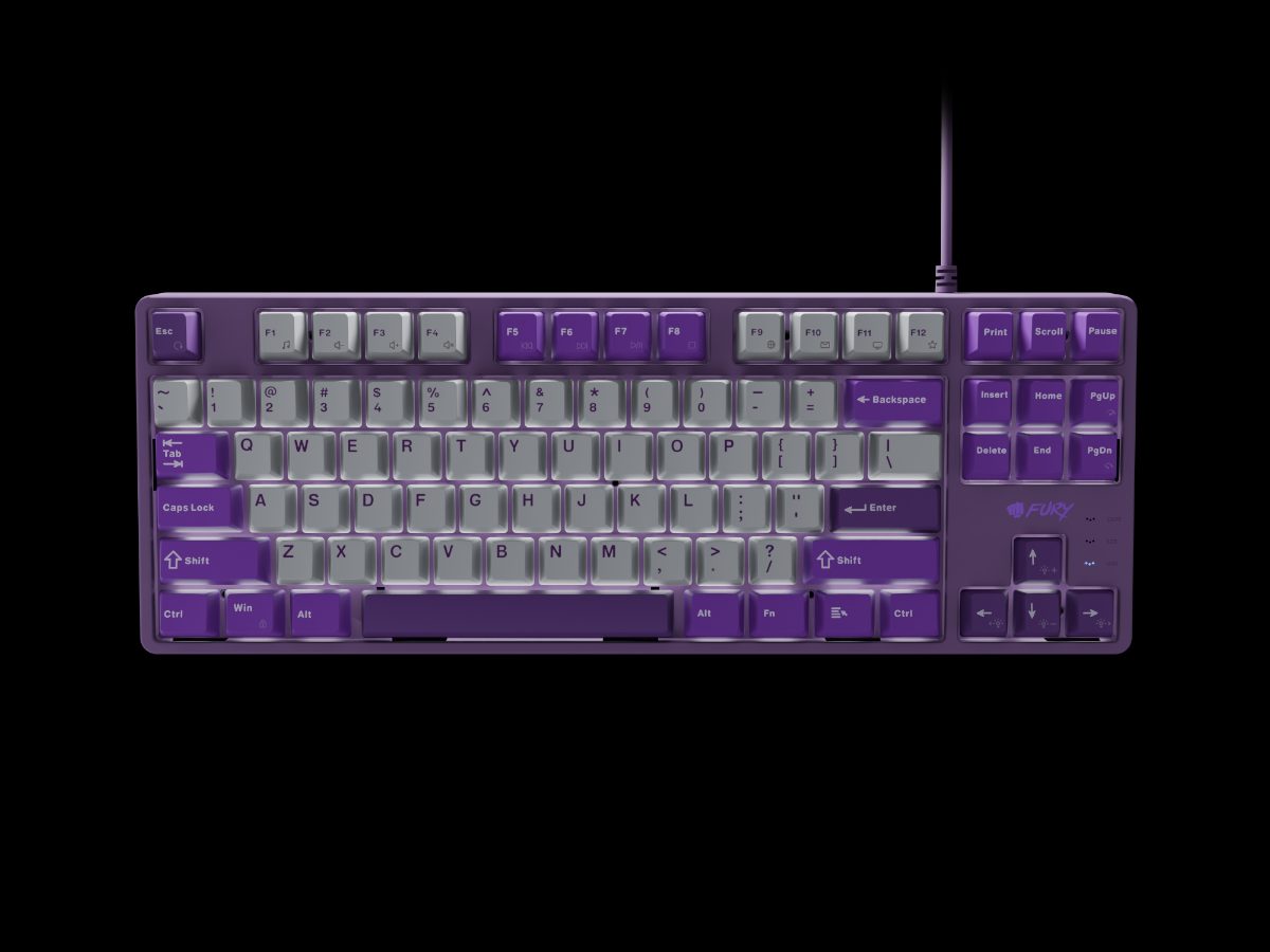 Kanabo K2, Gaming Keyboard, Wired, US, Linear, Gray/Purple