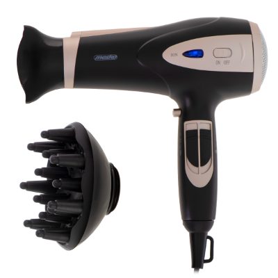 Mesko Hair Dryer, MS 2287, 2200 W, Number of temperature settings 3, Diffuser nozzle, Black/Champagne