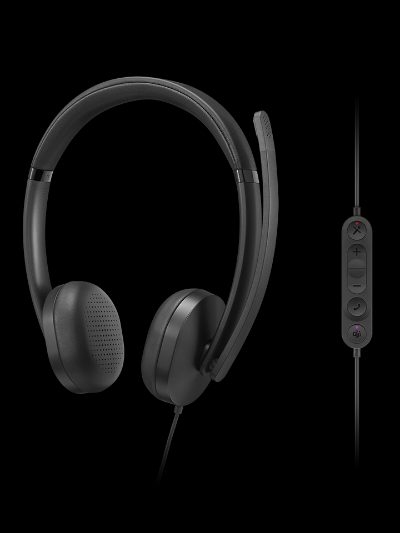 Lenovo Wired VoIP Headset 5000 (Teams), Built-in microphone, USB Type-A, USB Type-C, Black