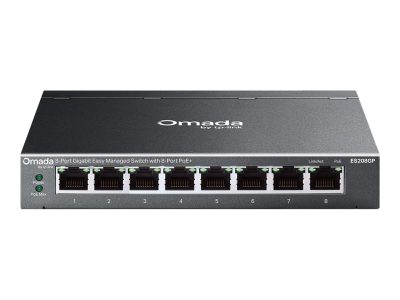 TP-Link ES208GP Omada 8-Port Gigabit Easy Managed Switch with 8-Port PoE+, TP-LINK