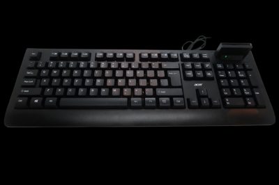 Acer AKW320, Keyboard, Wired, US, Smart Card Reader, Black, Retil pack