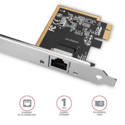 AXAGON Gigabit Ethernet PCI-Express network card with proven Realtek chipset version, PCEE-GRF
