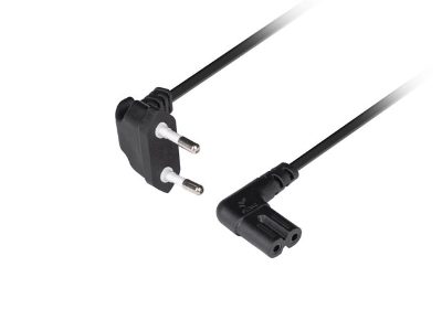 Lanberg CEE 7/16 to EC 320 C7 Euro (radio) power cord 1.8m angled VDE, CA-C7CA-12CC-0018-BK