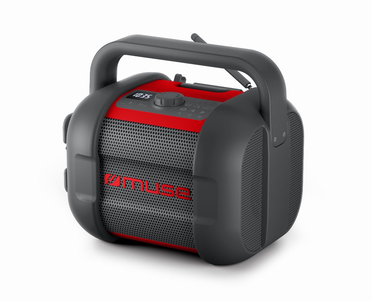 Jobsite Radio, M-968 BTR, 40 W, Waterproof, Bluetooth, Wireless connection, Portable, NFC features, Black/Red