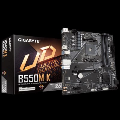 B550M K 1.0 M/B, Processor family AMD, Processor socket AM4, DDR4 DIMM, Memory slots 4, Supported hard disk drive interfaces 	SATA, M.2, Number of SATA connectors 4, Chipset AMD B550, Micro ATX