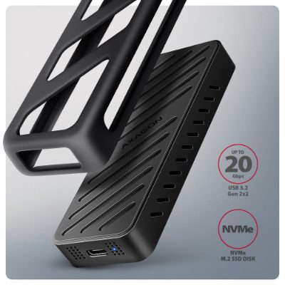 AXAGON USB-C 20Gbps - M.2 NVMe SSD ARMORED Box, EEM2-20G