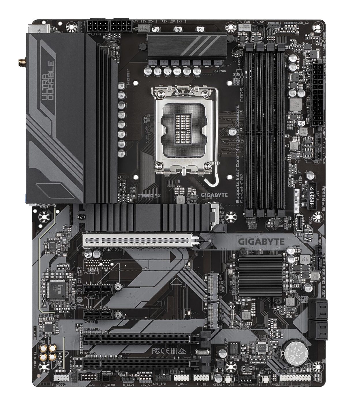 Gigabyte Z790 D AX, Processor family Intel, Processor socket LGA1700, DDR5, Supported hard disk drive interfaces SATA, M.2, Number of SATA connectors 4