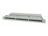 Patch Panel, DN-91624S, 48.2 x 4.4 x 10.9 cm, Category: CAT 6; Ports: 24 x RJ45; Retention strength: 7.7 kg; Insertion force: 30N max, White