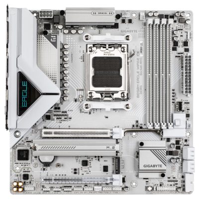 Gigabyte B850M EAGLE WF6E ICE, Processor family AMD, Processor socket AM5, DDR5, Supported hard disk drive interfaces SATA, M.2, Number of SATA connectors 4