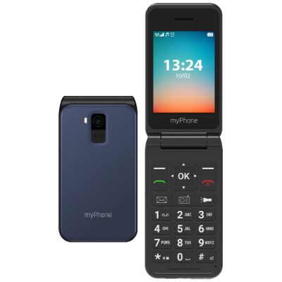 myPhone Flip, LTE, Navy Blue, 2.8 ", TFT, 48 MB, 128 MB, 3G, Bluetooth, 2.1, USB version Type-C, Built-in camera, Main camera resolution 1.3 MP, 1000 mAh