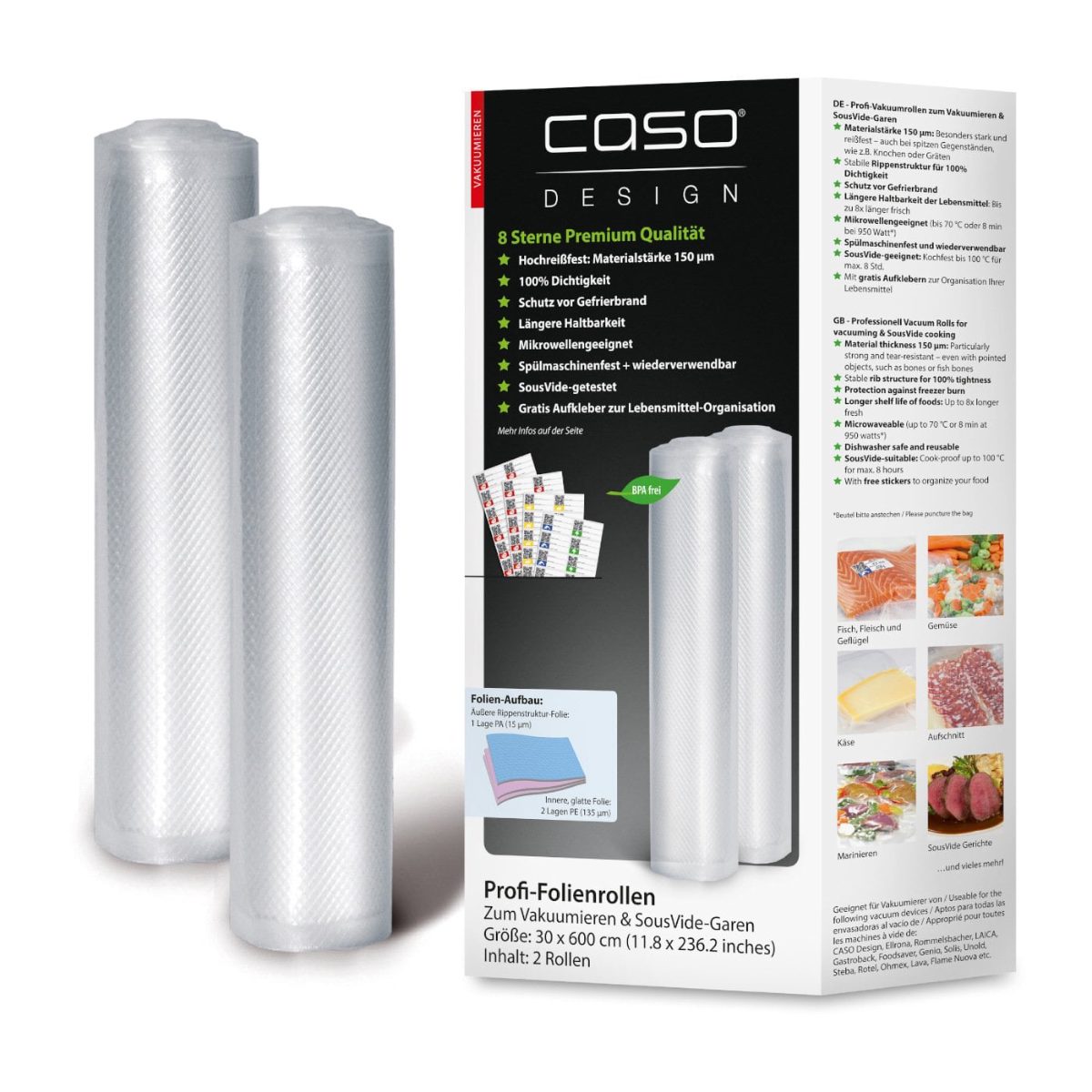 Foil rolls, 01222, 2 units, Dimensions (W x L) 30 x 600 cm, Ribbed
