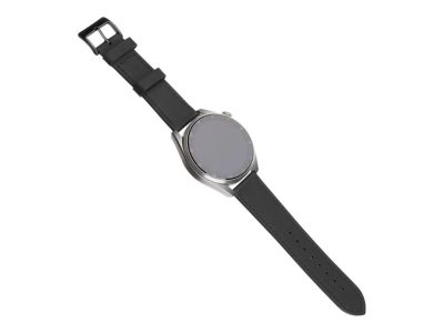 Leather Strap with Quick Release 20mm for Smartwatch, Black
