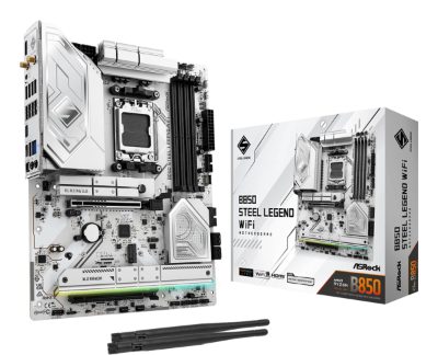 Mainboard, ASROCK, AMD B850, SAM5, ATX, Memory DDR5, Memory slots 4, 1xPCI-Express 4.0 16x, 1xPCI-Express 5.0 16x, 1xM.2, 1xHDMI, 1xAudio-In, 1xAudio-Out, 4xUSB 2.0, 5xUSB 3.2, 2xUSB-C, 1xOptical S/PDIF, 1xRJ45, B850STEELLEGENDWIFI