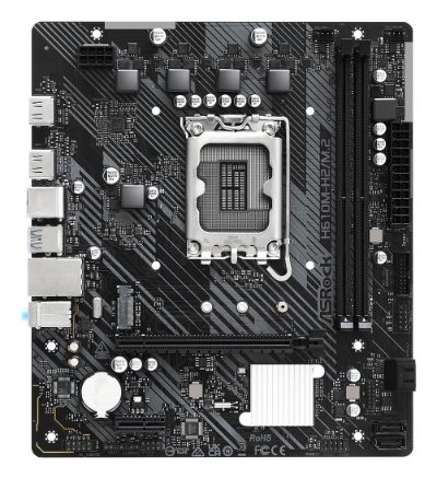 Mainboard, ASROCK, Intel H610, LGA1700, Micro-ATX, Memory DDR4, Memory slots 2, 1xPCI-Express 3.0 1x, 1xPCI-Express 4.0 16x, 1xM.2, 2xHDMI, 4xUSB 2.0, 2xUSB 3.2, 1xPS/2, 1xRJ45, 3xAudio port, H610M-H2/M.2