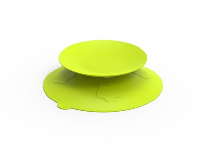 Kidsme Stay-in-Place paliktnis-turētājs ar piesūcekni bļodiņām, pudelītēm un krūzītēm, Lime
