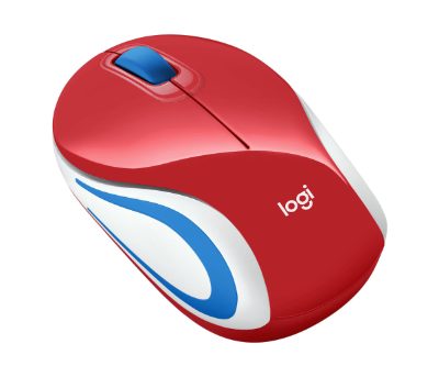 MOUSE USB OPTICAL WRL M187/RED 910-002732 LOGITECH