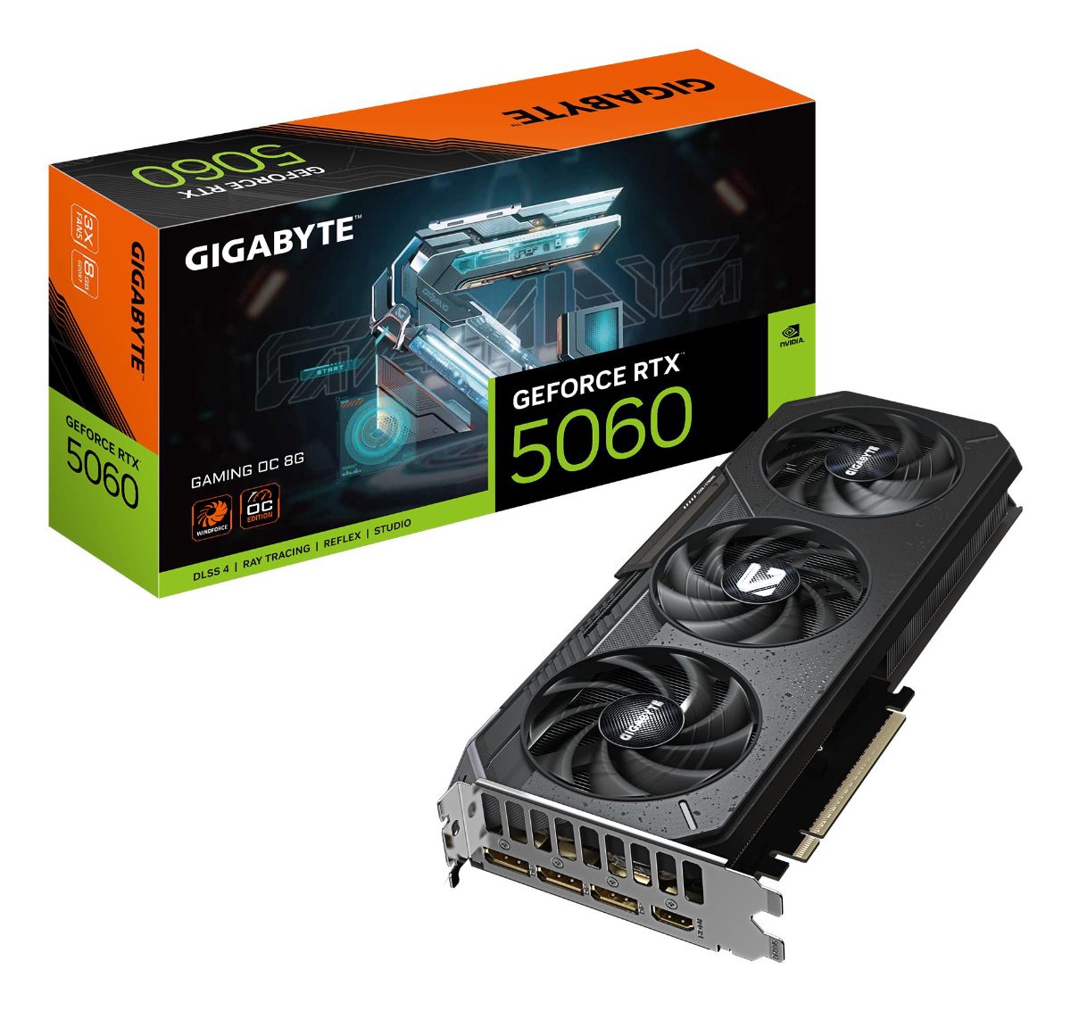 Gigabyte GeForce RTX 5060 GAMING OC 8G, NVIDIA, 8 GB, GeForce RTX 5060, GDDR7, HDMI ports quantity 1, PCI-E 5.0