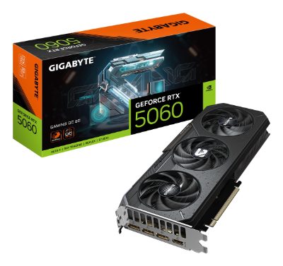 Gigabyte GeForce RTX 5060 GAMING OC 8G, NVIDIA, 8 GB, GeForce RTX 5060, GDDR7, HDMI ports quantity 1, PCI-E 5.0