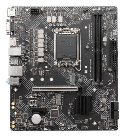 Mainboard, MSI, Intel H610, LGA1700, MicroATX, Memory DDR4, Memory slots 2, 1xPCI-Express 3.0 1x, 1xPCI-Express 4.0 16x, 1xM.2, 1x15pin D-sub, 1xHDMI, 1xDisplayPort, 2xAudio-In, 1xAudio-Out, 4xUSB 2.0, 2xUSB 3.2, 1xPS/2, 1xRJ45, PROH610M-GDDR4