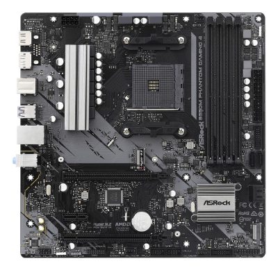 Mainboard, ASROCK, AMD B550, SAM4, MicroATX, 1xPCI-Express 3.0 1x, 1xPCI-Express 3.0 4x, 2xM.2, 1xPCI-Express 4.0 16x, Memory DDR4, Memory slots 4, 1xHDMI, 1xDisplayPort, 2xAudio-In, 1xAudio-Out, 2xUSB 2.0, 4xUSB 3.2, 1xPS/2, 1xRJ45, B550MPHANTOMGAMING4