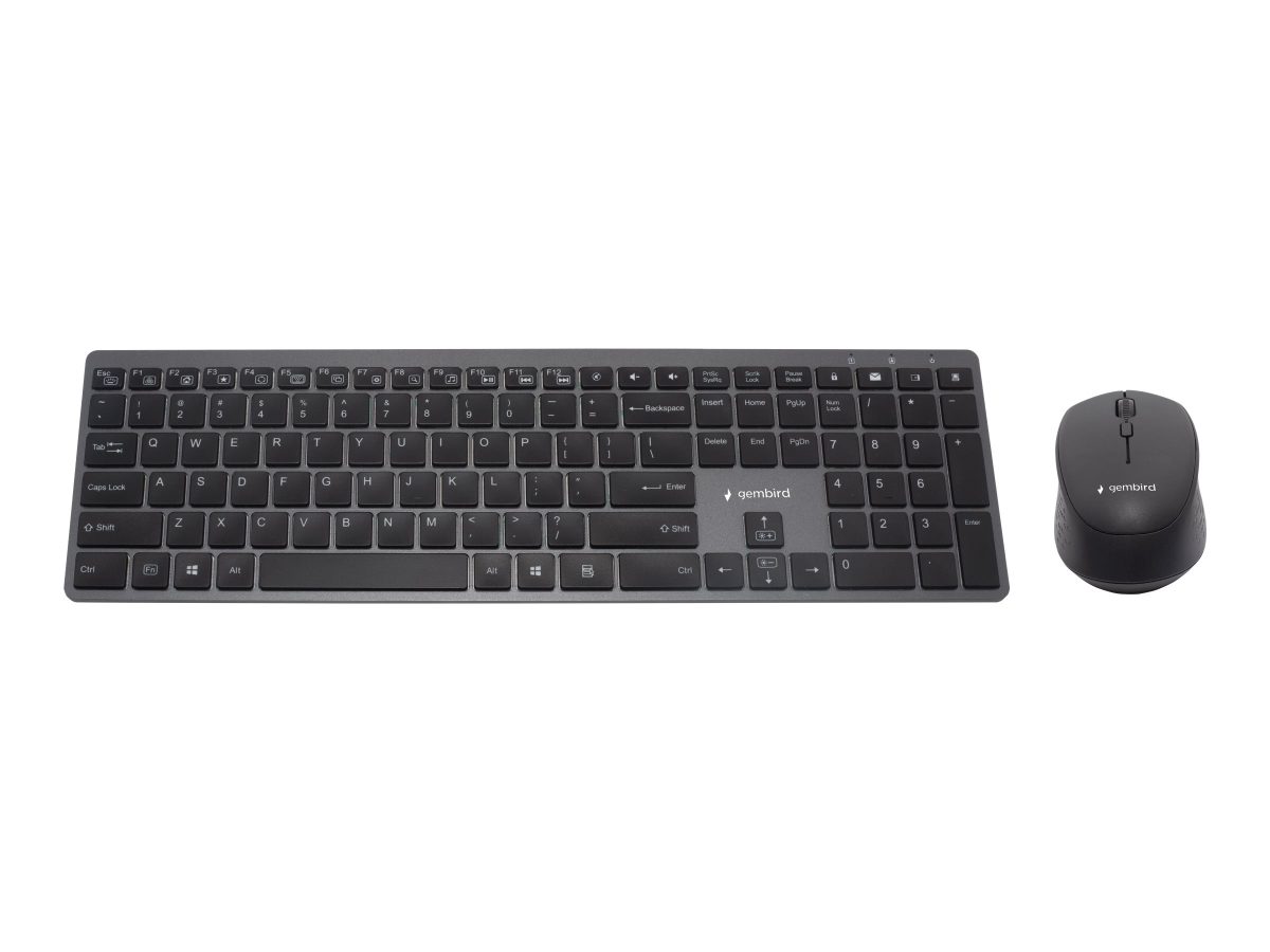 Backlight Pro Business Slim wireless desktop set, KBS-ECLIPSE-M500, Keyboard and Mouse Set, Wireless, Mouse included, US, Black