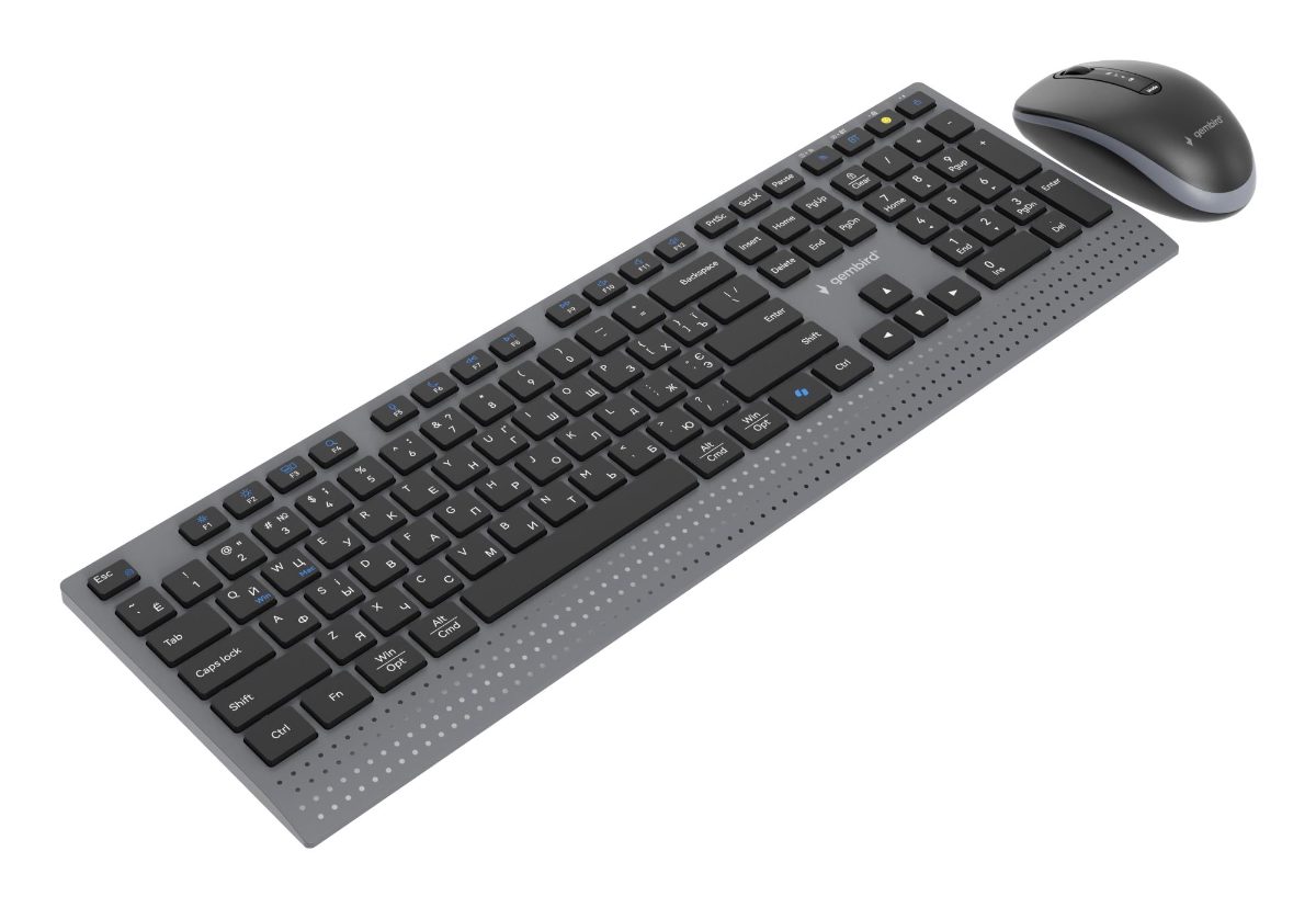 Gembird KBS-WPS-02-CYRL, Keyboard and Mouse Set, Wireless, Cyrillic, Bluetooth, Black