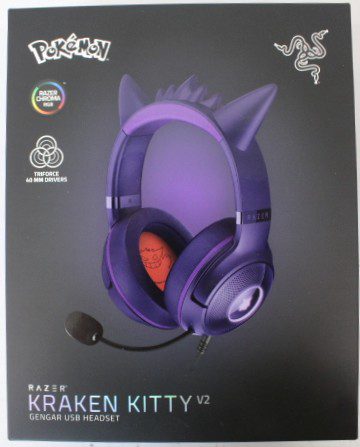 Razer Kraken Kitty V2 Headset, Pokémon Gengar Ed., Razer Headset, Kraken Kitty V2, Yes, Wired, Over-ear, DEMO