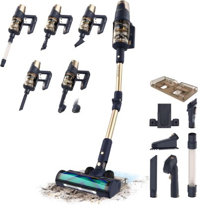 Cecotec Vacuum cleaner, Rockstar RX70 AquaPet Flex Conga, Cordless operating, Stick/handheld, 780 W, Operating time (max) 100 min, Blue/Gold