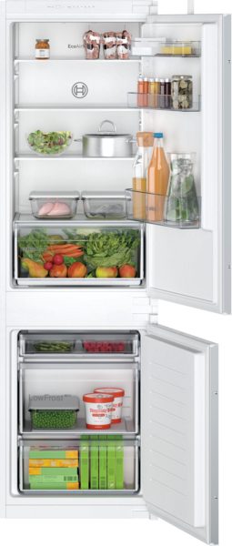 Refrigerator, KIV86NSE0 Series 2, Energy efficiency class E, Built-in, Combi, Height 177.2 cm, Fridge net capacity 183 L, Freezer net capacity 84 L, 35 dB, White